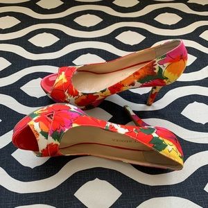 Audrey Brooks floral peep heel